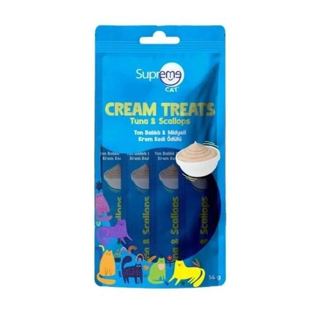 Supreme Kedi Ödül Krema Ton Balık, Midyeli 4*14 G