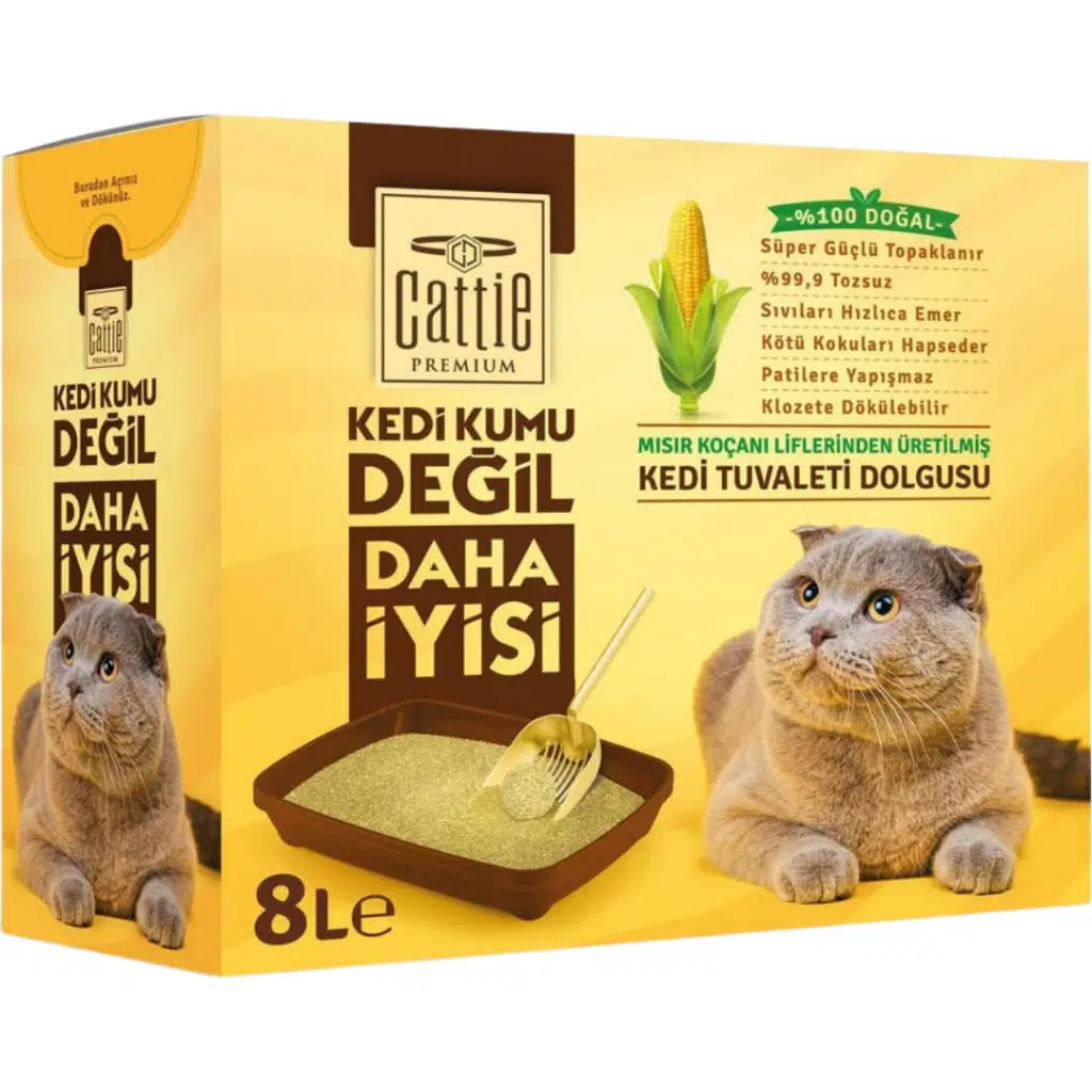 Cattie Kedi Kumu Mısır Koçanı Granül 8 L